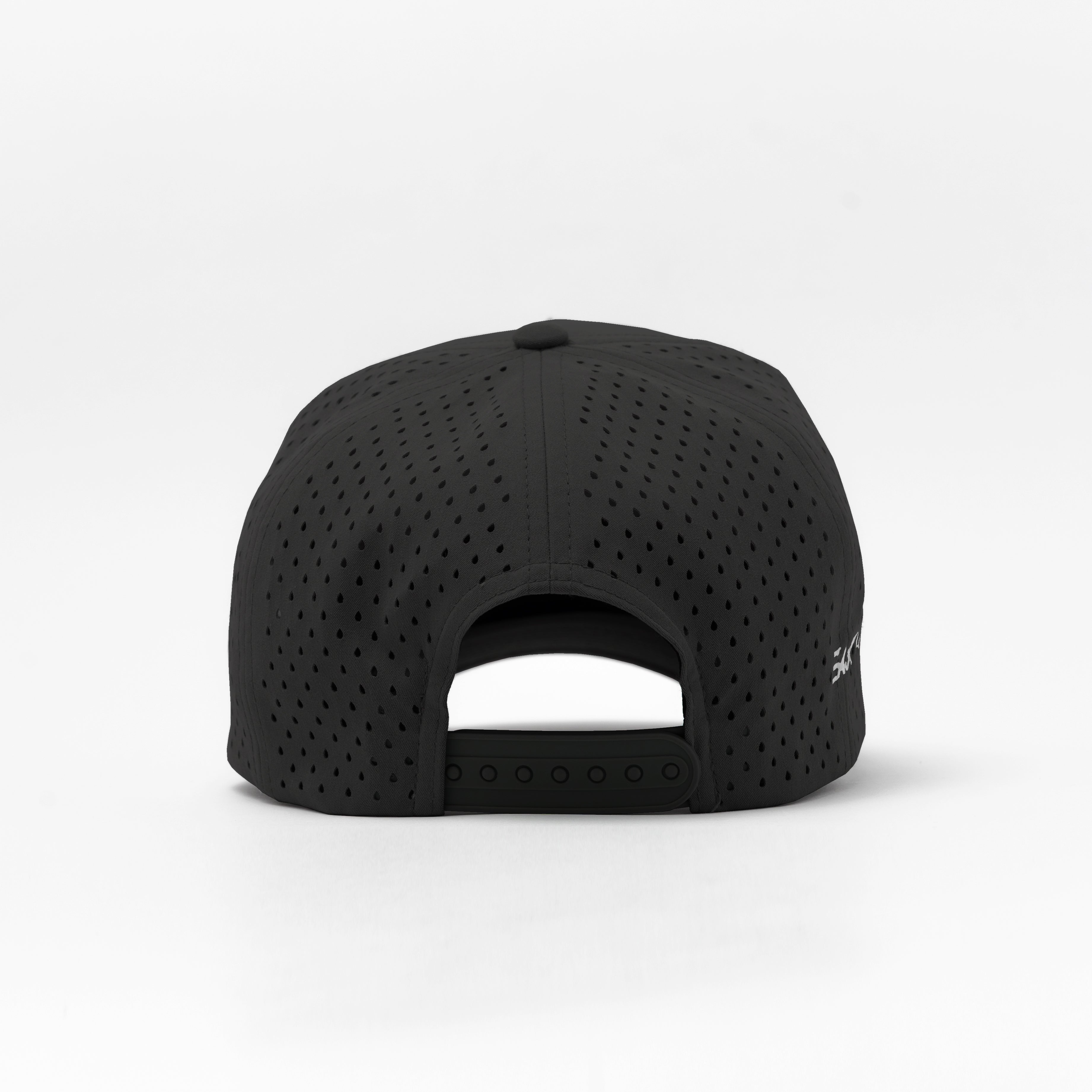 EZ Hat – Core Black | Rear snapback detail and structured fit
