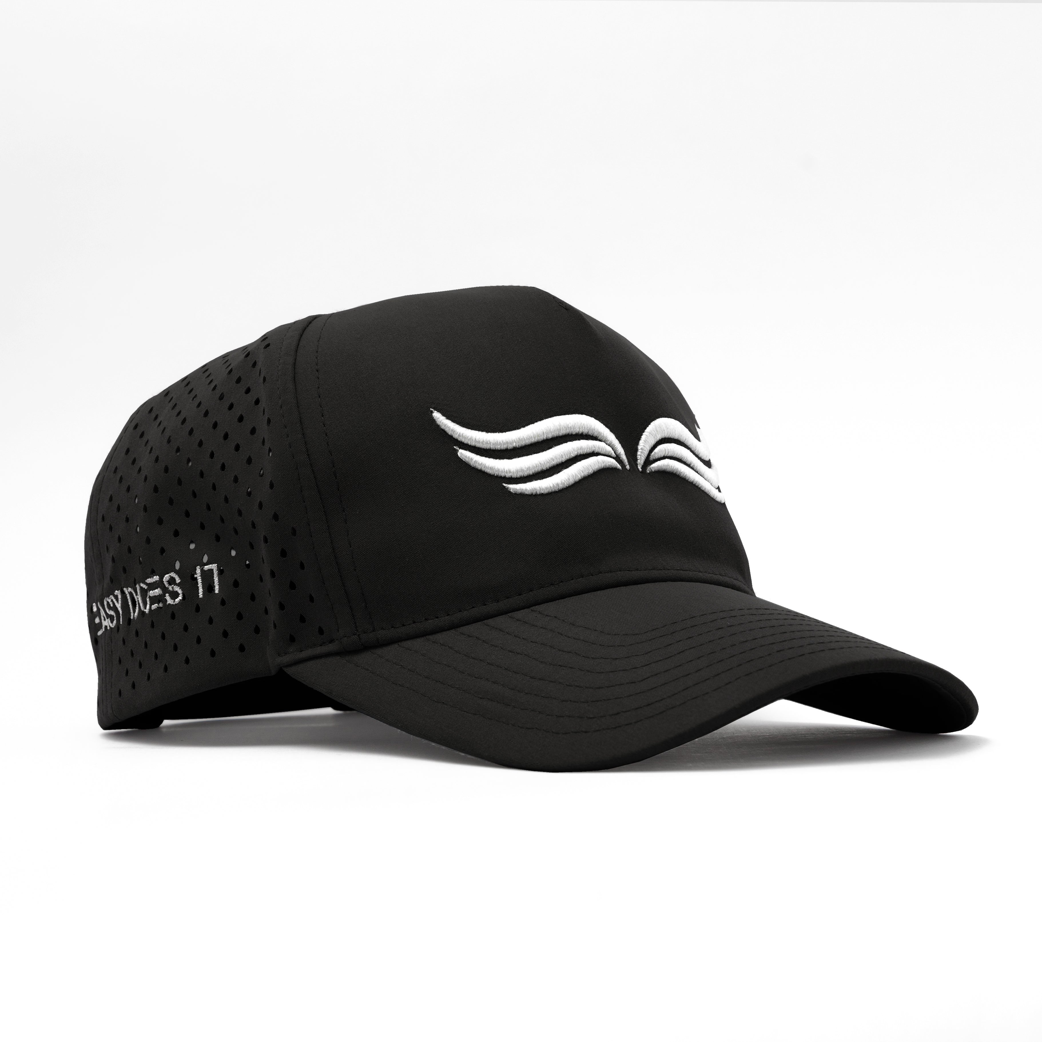 EZ Hat – Core Black | Sleek front view of everyday performance snapback