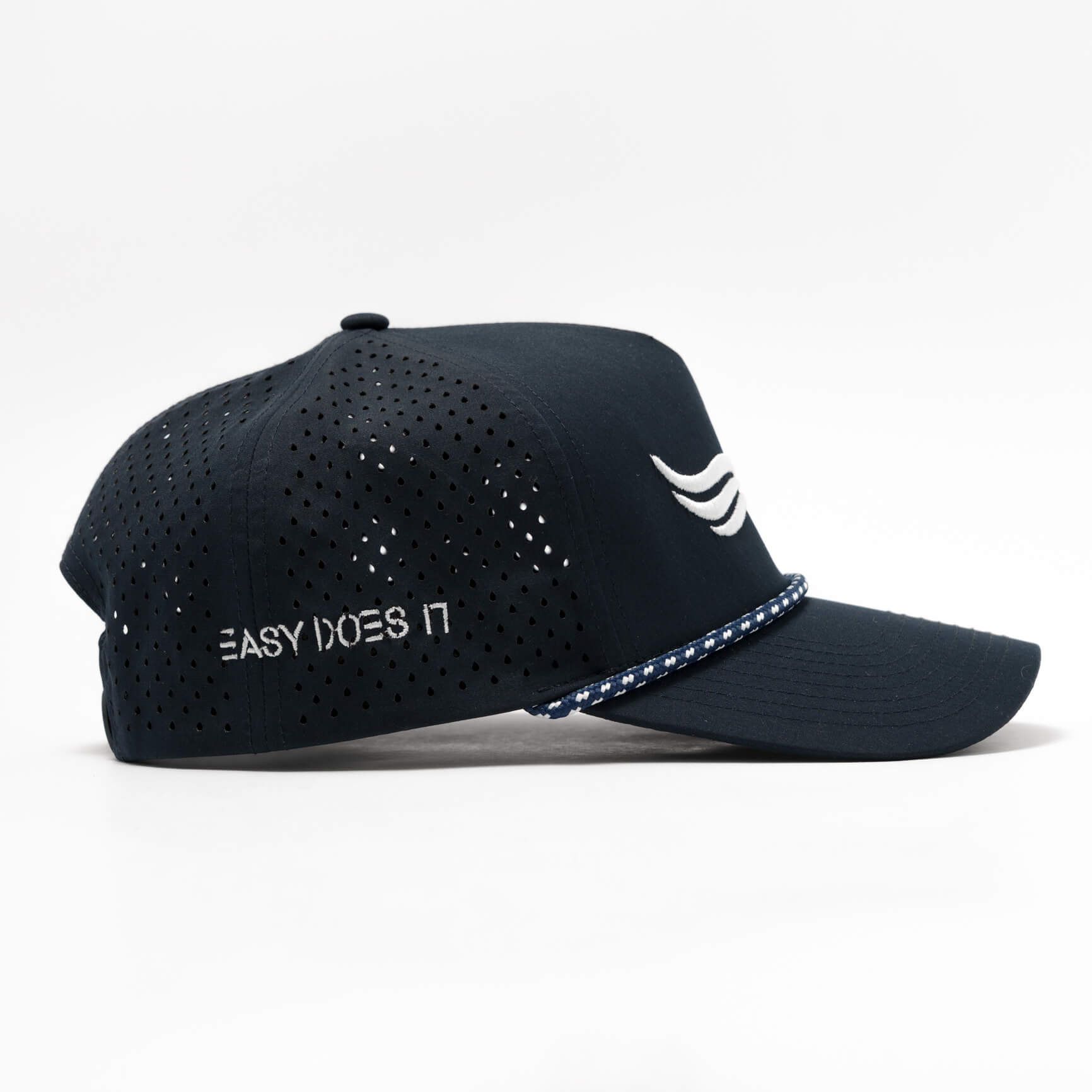 Navy blue structured Golf Hat with rope design—perfect from the green to the street.