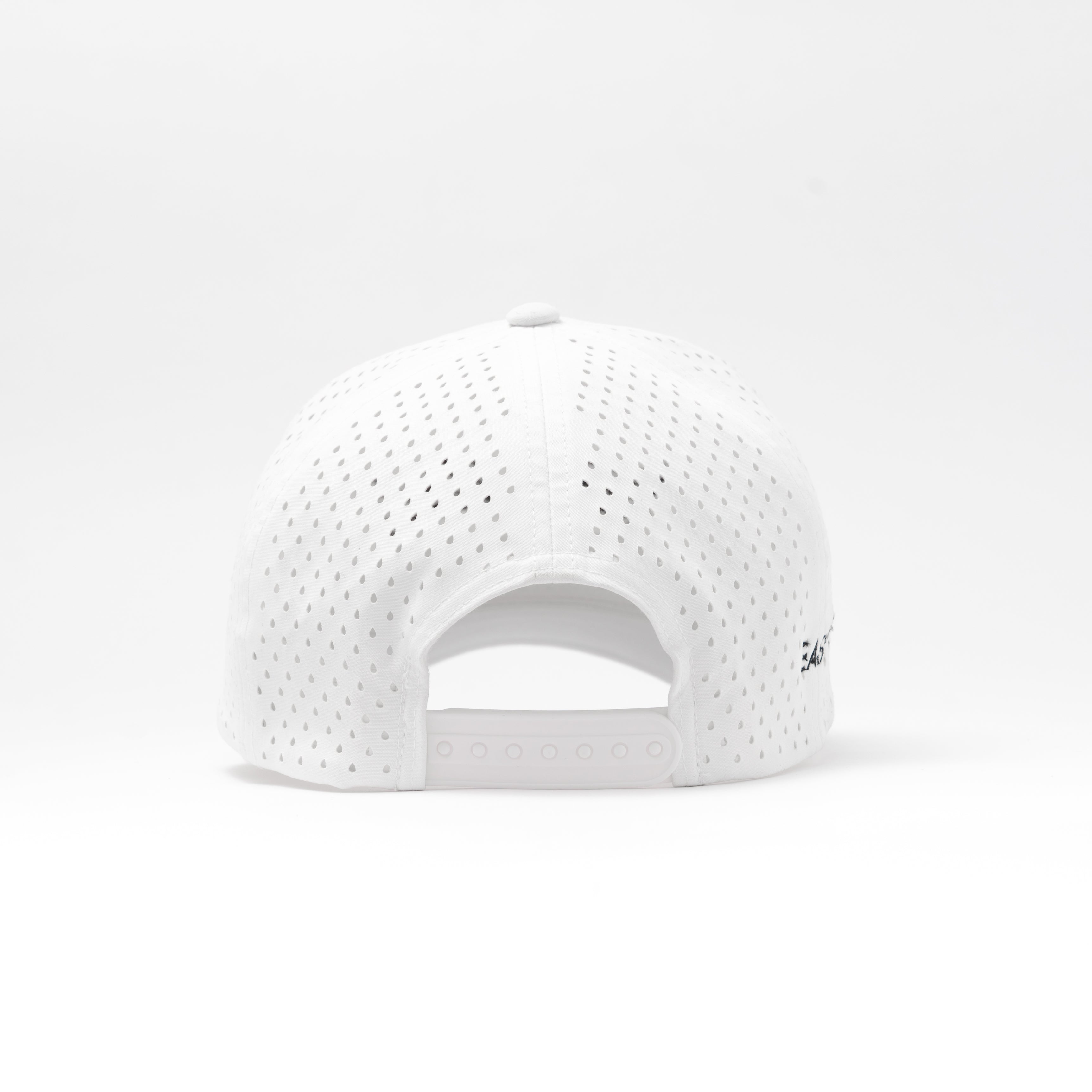 EZ Hat – White Out | Back view with adjustable snapback closure