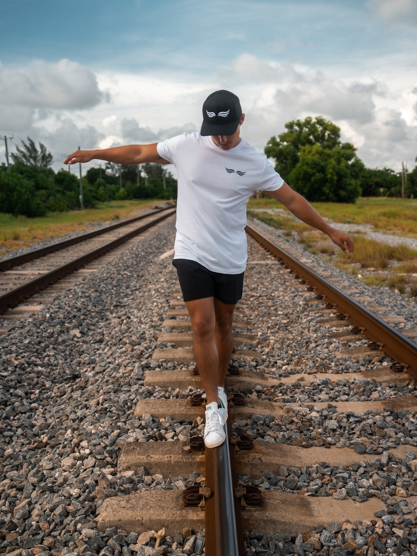 railroad trucker hat and shirt
